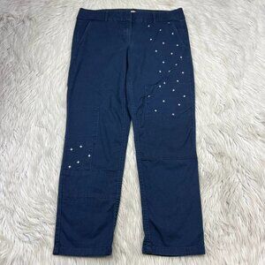 Ann Taylor LOFT Star Embroidered Modern Chino Crop Pants